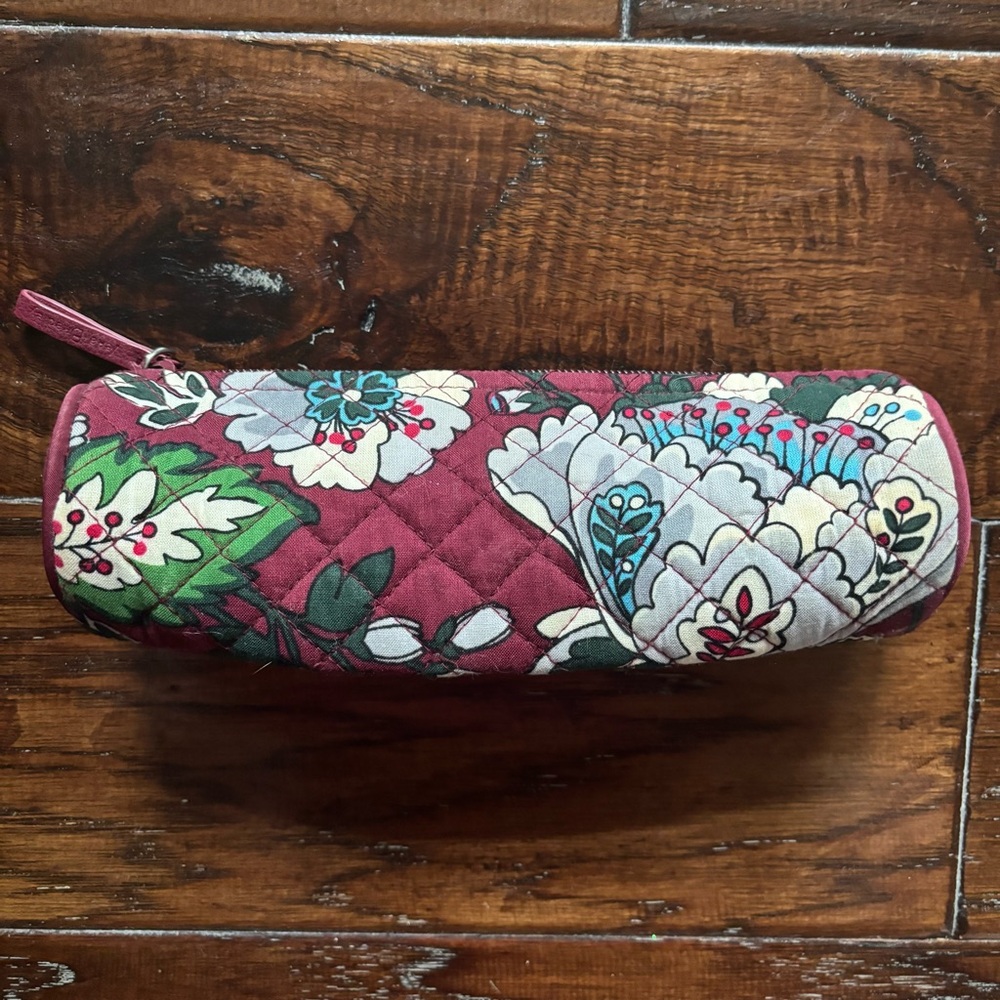 Vera Bradley pencil case/ makeup brush case maroon